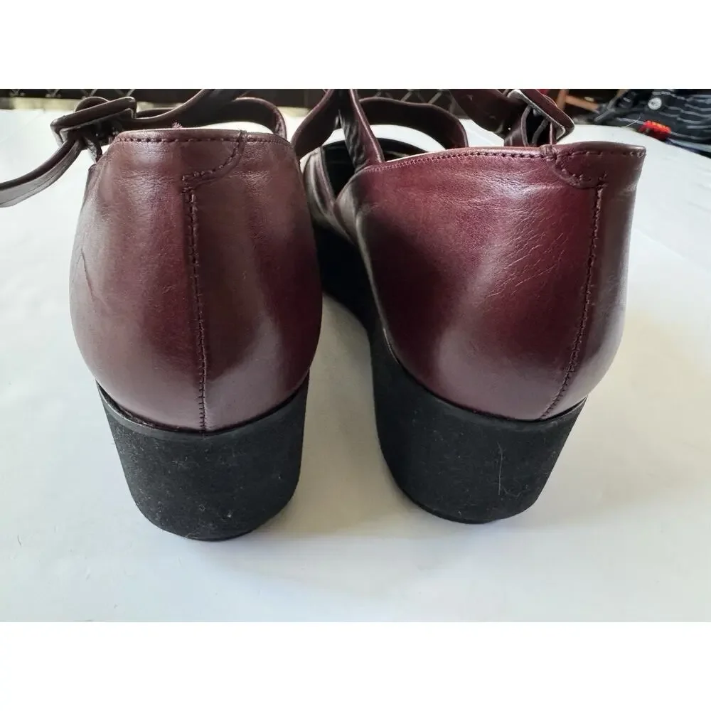 Robert Clergerie Burgundy Platform Mary Jane Pumps